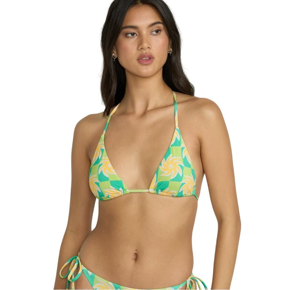 Billabong Trippin On Sun Multi Triangle Bikini Top NWT Size Large